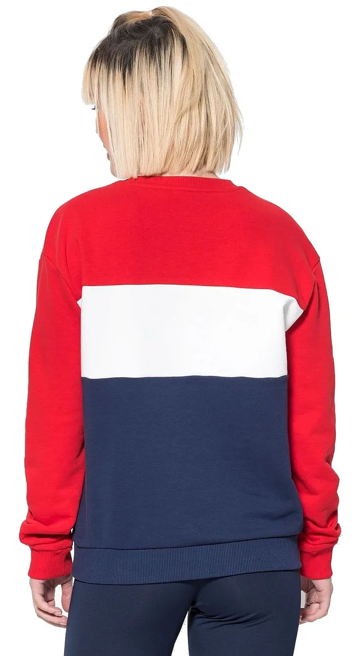 sweatshirt Fila Leah Crew - Black Iris/True Red/Bright White - women´s