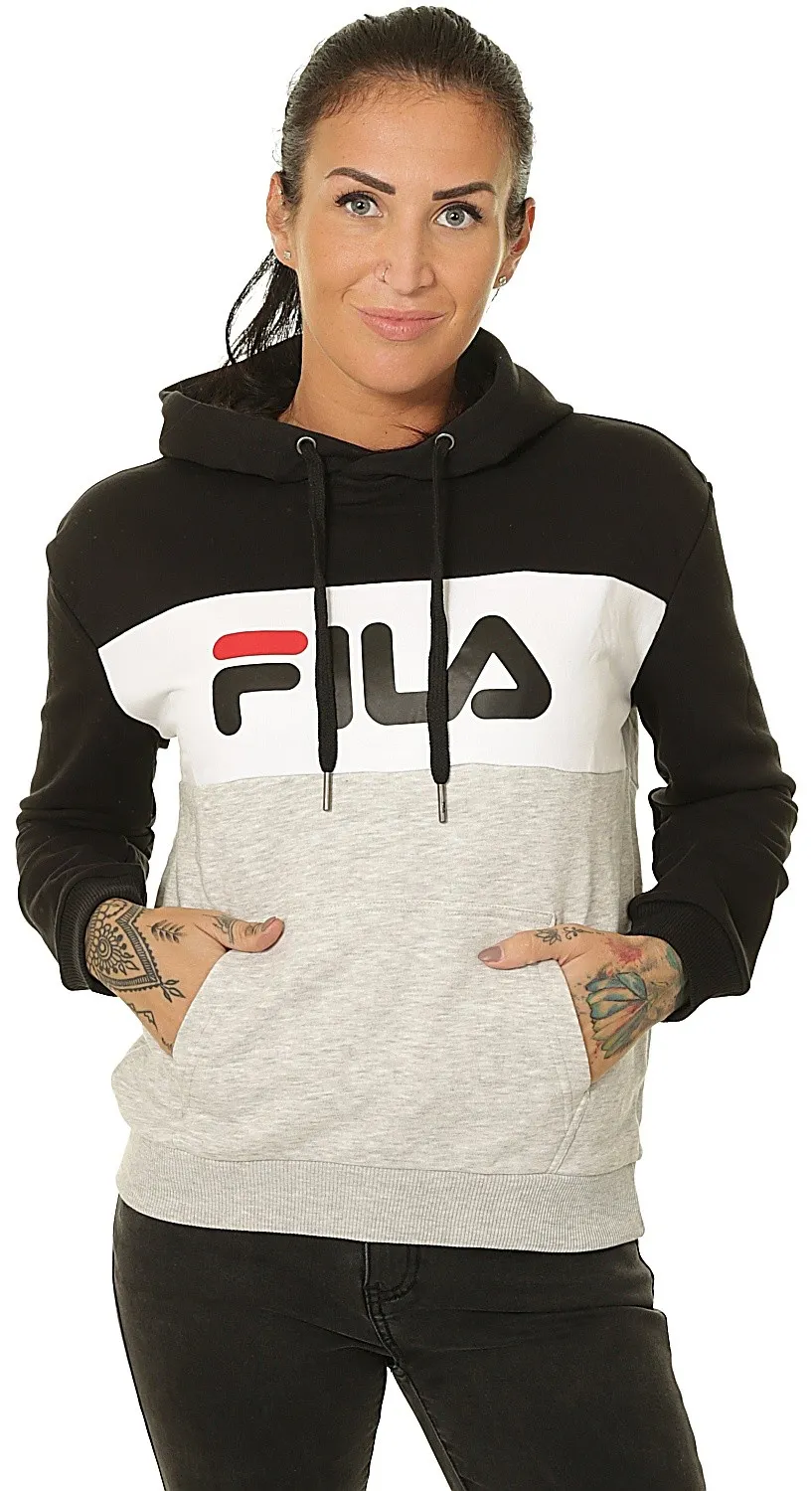 sweatshirt Fila Lori - Black/Light Gray Melange/Bright White - women´s