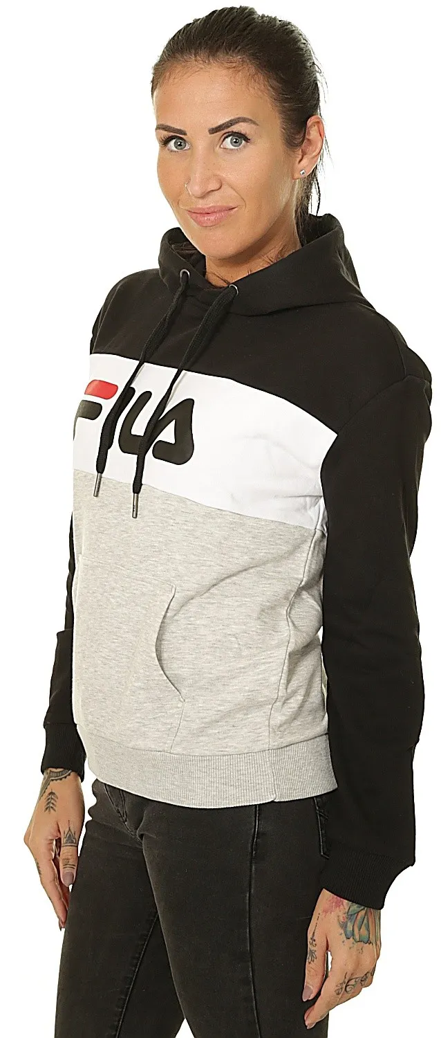 sweatshirt Fila Lori - Black/Light Gray Melange/Bright White - women´s