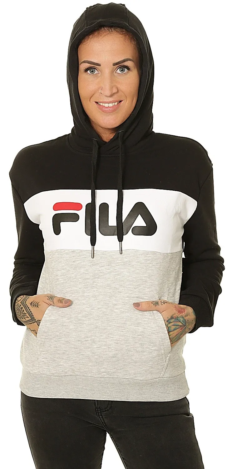 sweatshirt Fila Lori - Black/Light Gray Melange/Bright White - women´s