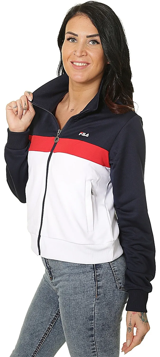 sweatshirt Fila Samah Zip - Black Iris/True Red/Bright White - women´s