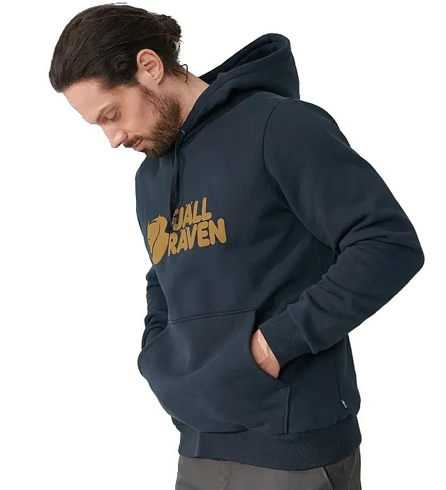 sweatshirt Fjällräven Logo Hoodie - 555/Dark Navy - men´s