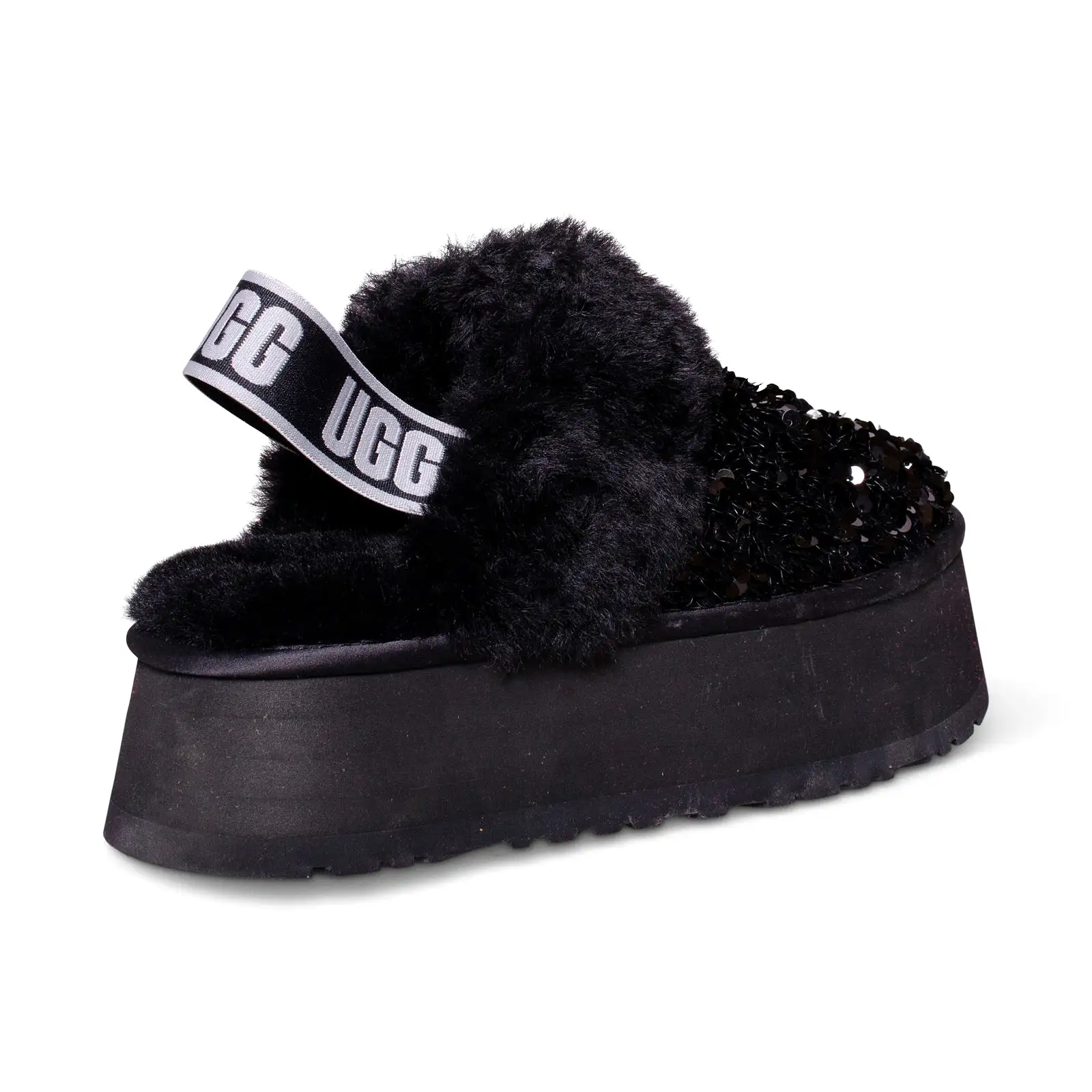 UGG Funkette Chunky Sequin Black Slippers - Women's