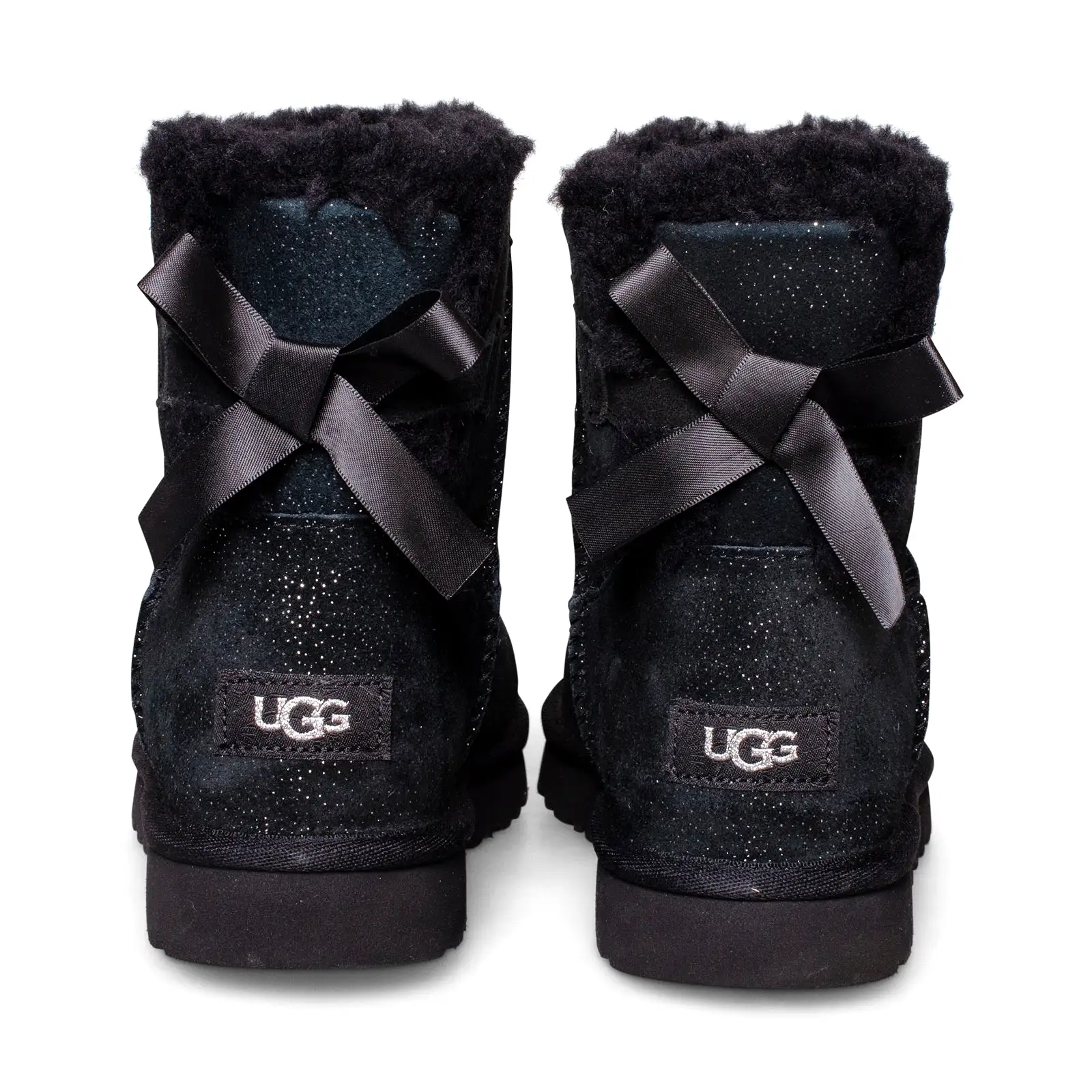 UGG Mini Bailey Bow Twinkle Black Boots - Women's