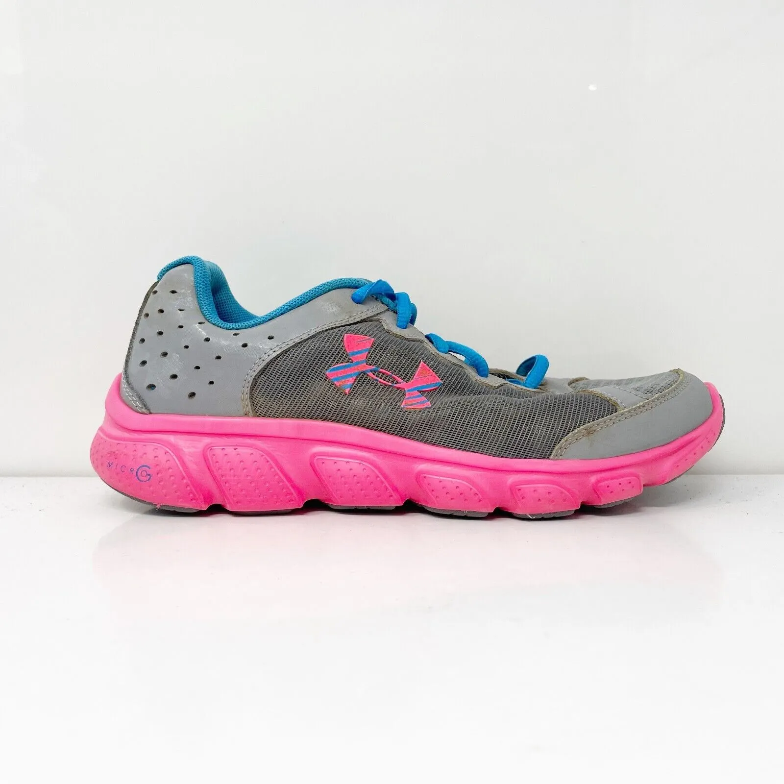 Under Armour Girls Micro G Assert 6 1266320-036 Gray Running Shoes Sneaker Sz 5Y