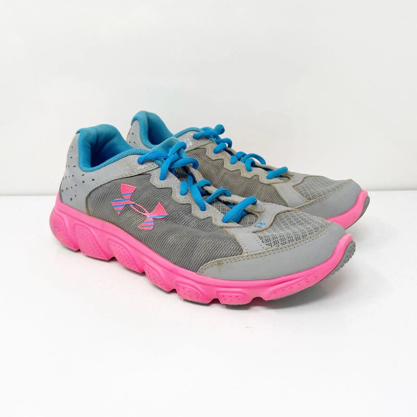 Under Armour Girls Micro G Assert 6 1266320-036 Gray Running Shoes Sneaker Sz 5Y