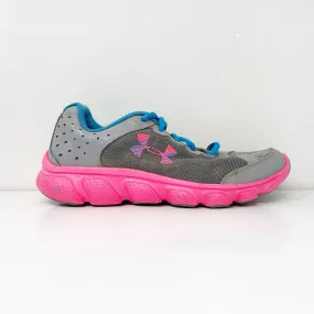 Under Armour Girls Micro G Assert 6 1266320-036 Gray Running Shoes Sneaker Sz 5Y