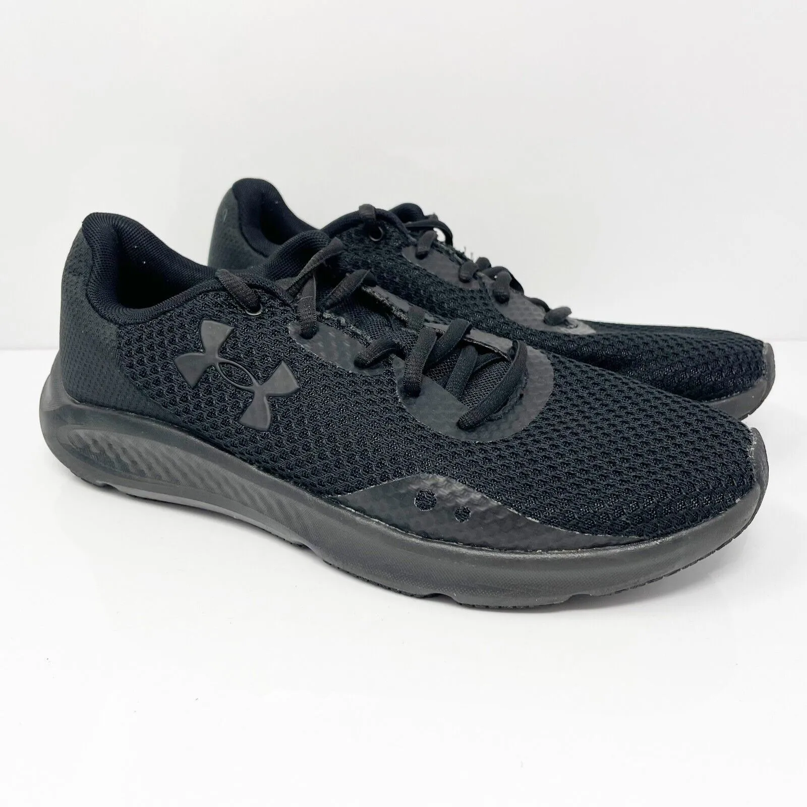 Under Armour Mens Charged Pursuit 3 3024878 Black Running Shoes Sneakers Size 8