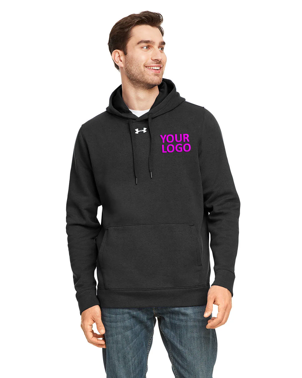 Under Armour Men's Custom Hustle Hoodies, Black