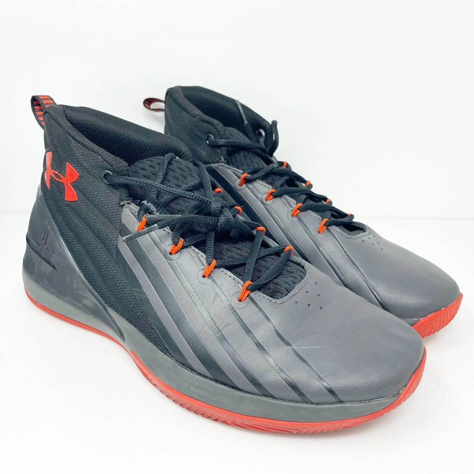 Under Armour Mens Lockdown 3 3020622-002 Gray Basketball Shoes Sneakers Size 8.5