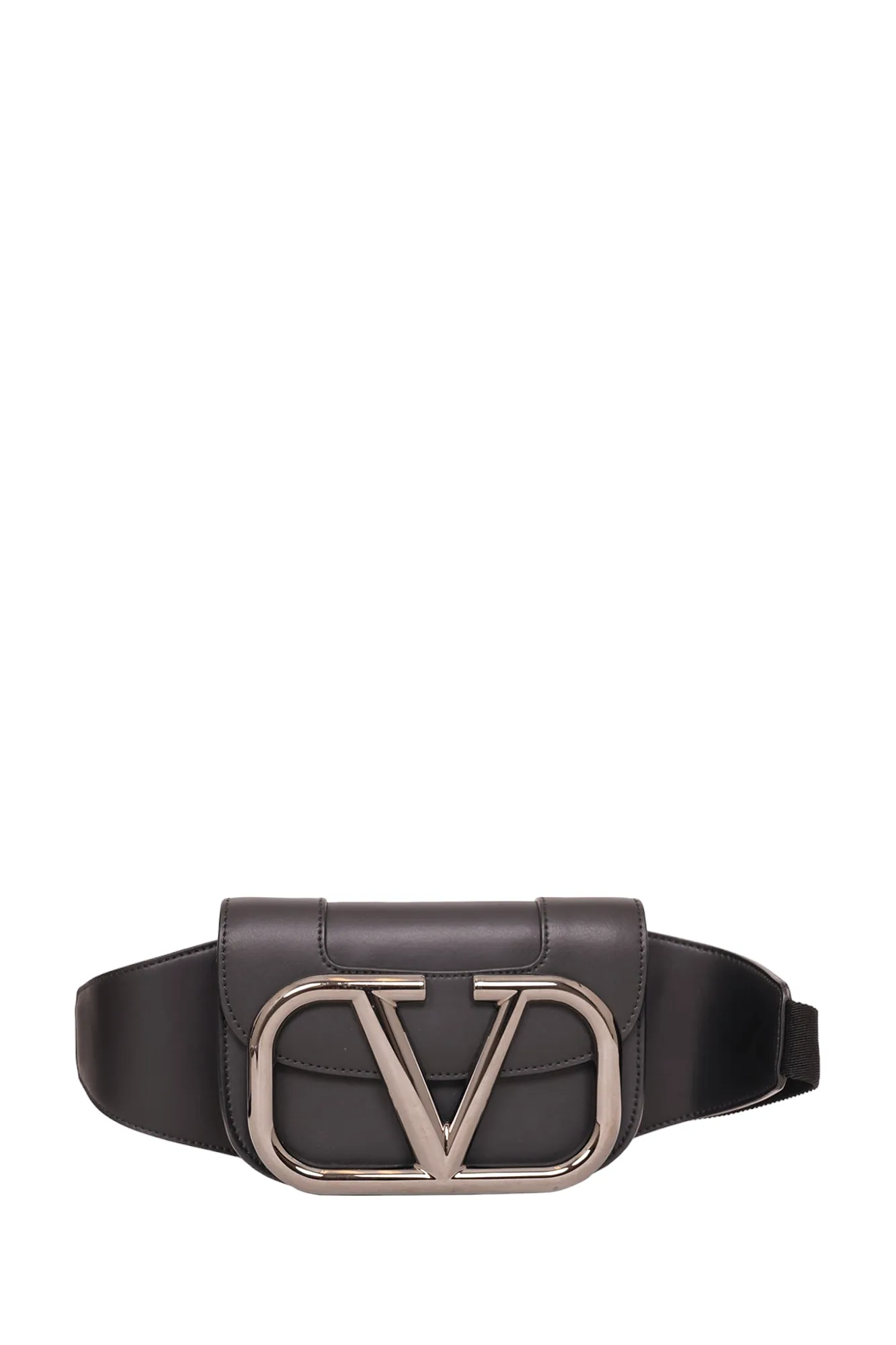 Valentino Black Leather 'Supervee' Belt Bag