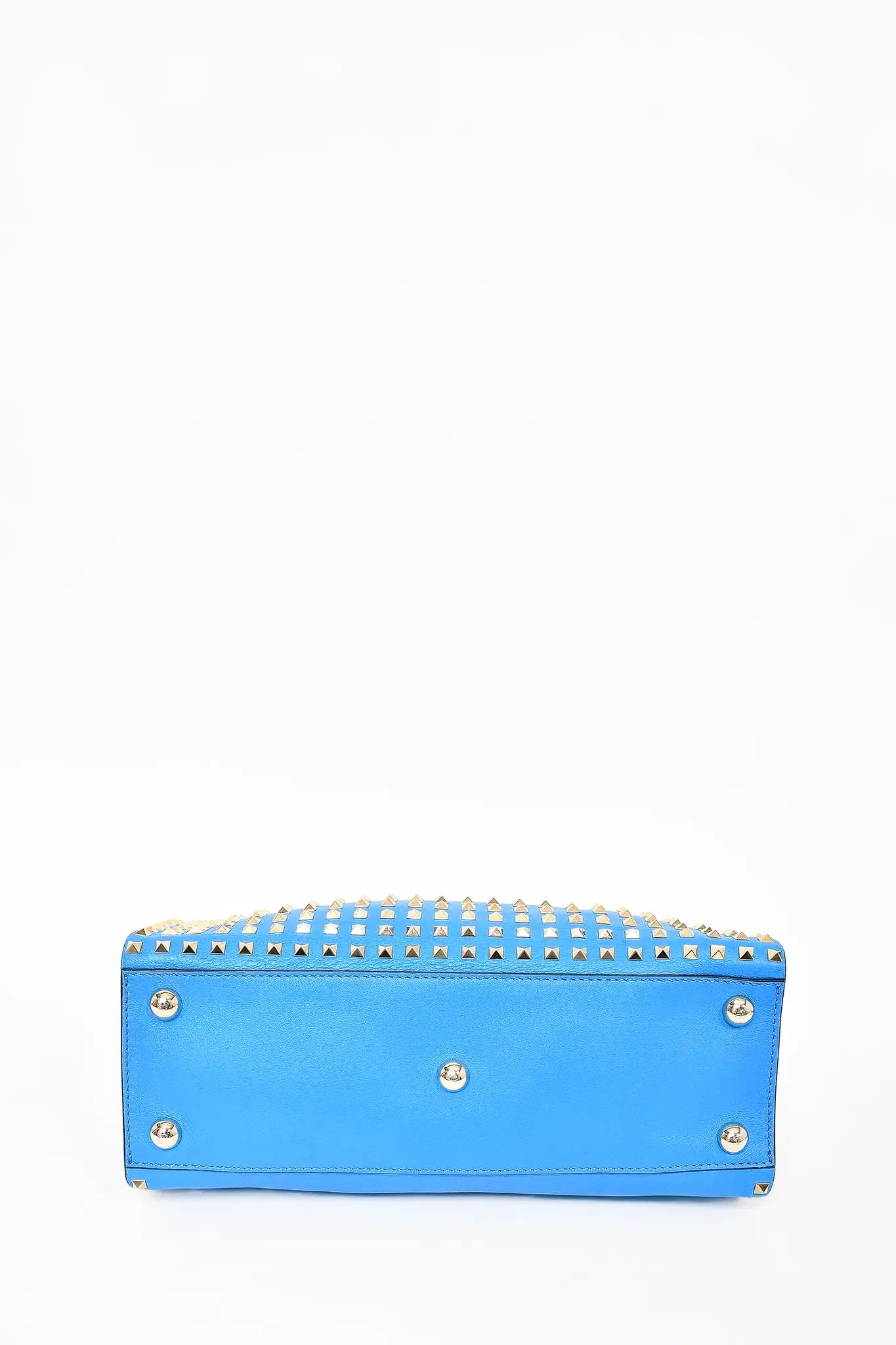 Valentino Blue Rockstud Dome Tote w/ Strap