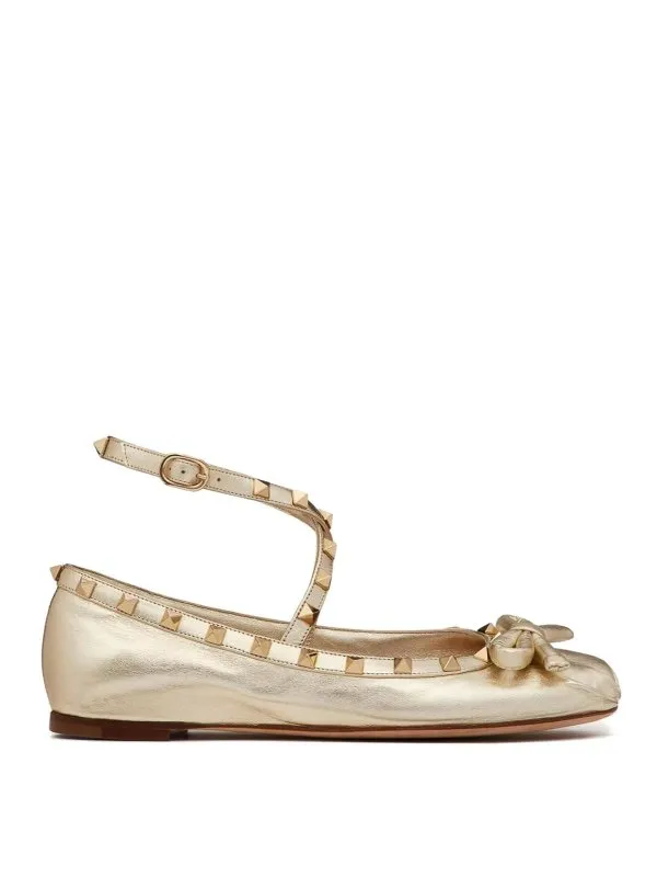 Valentino Garavani Rockstud Laminated Ballerina