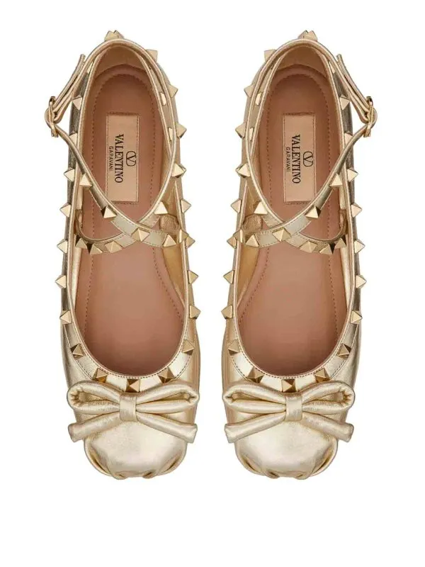 Valentino Garavani Rockstud Laminated Ballerina