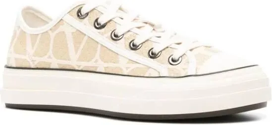 Valentino Garavani Toile Iconographe raffia sneakers Neutrals