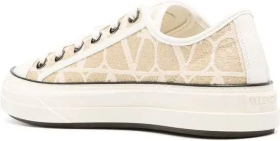 Valentino Garavani Toile Iconographe raffia sneakers Neutrals