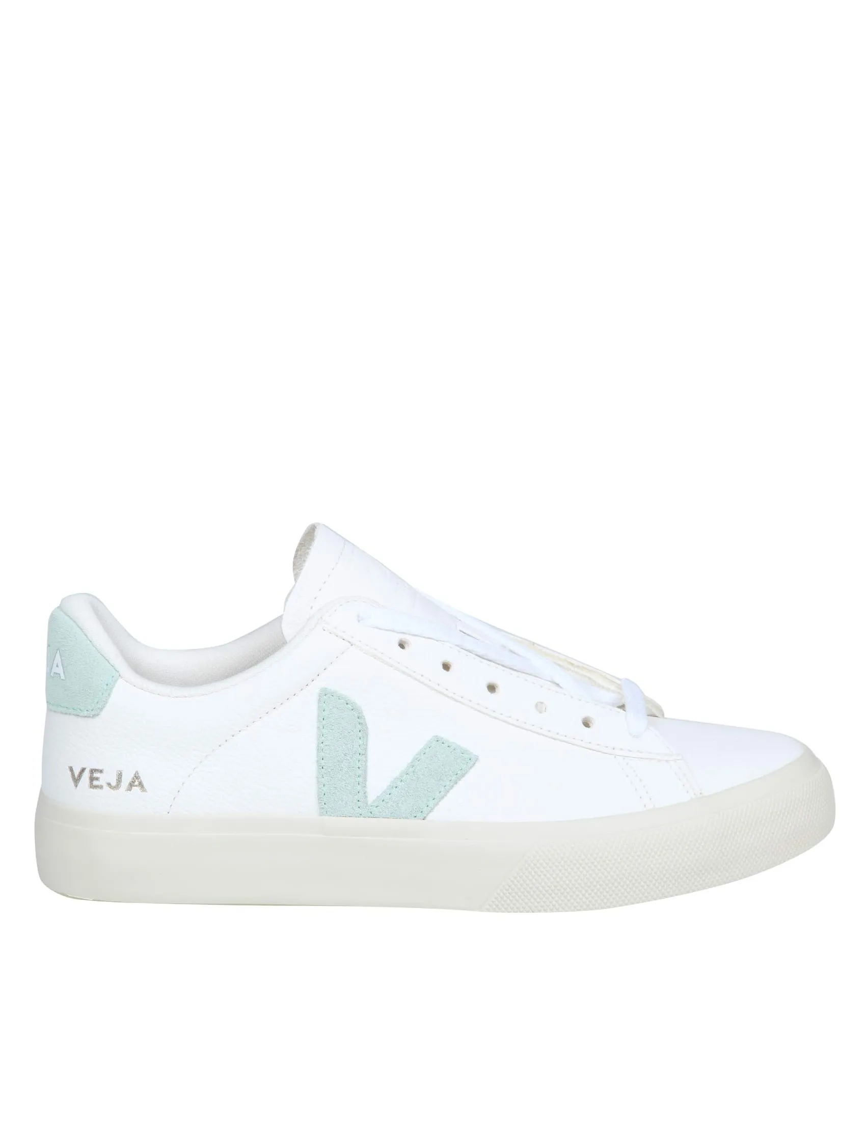 VEJA CAMPO CHROMEFREE IN WHITE/GREEN LEATHER