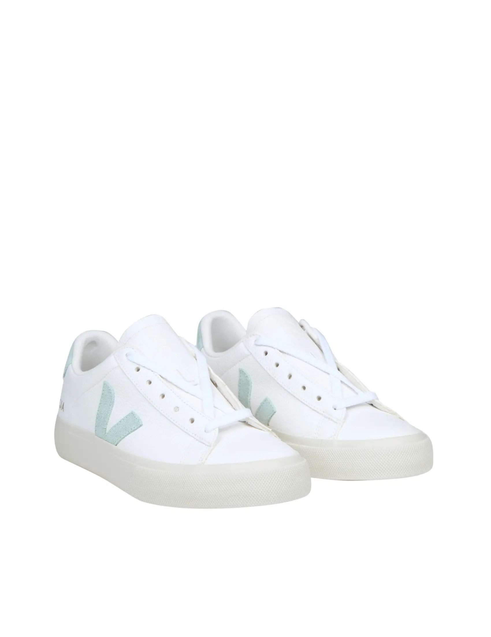 VEJA CAMPO CHROMEFREE IN WHITE/GREEN LEATHER