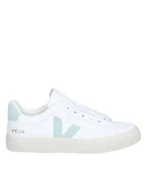 VEJA CAMPO CHROMEFREE IN WHITE/GREEN LEATHER