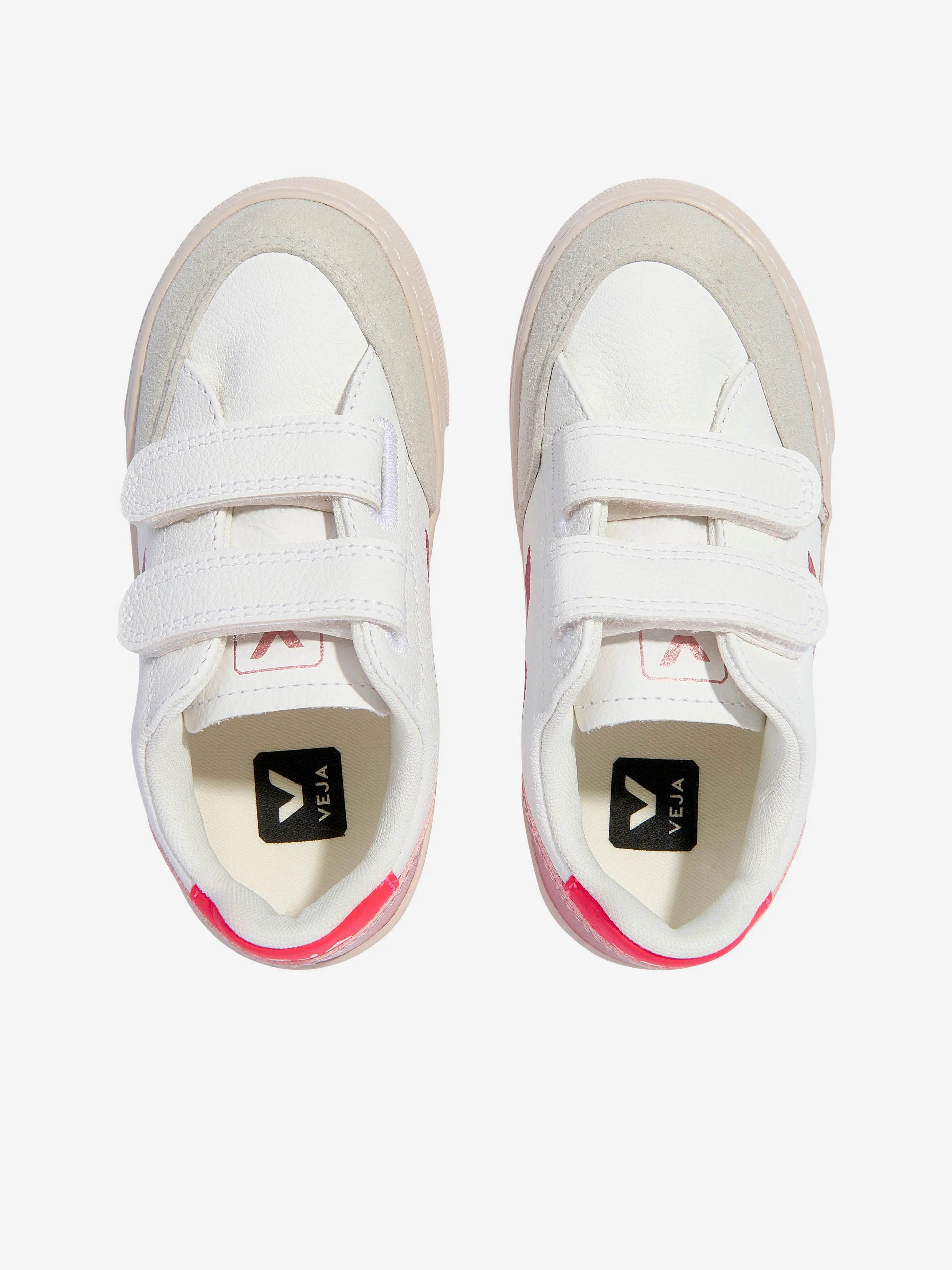 Veja Girls ChromeFree Leather V-12 Trainers in White