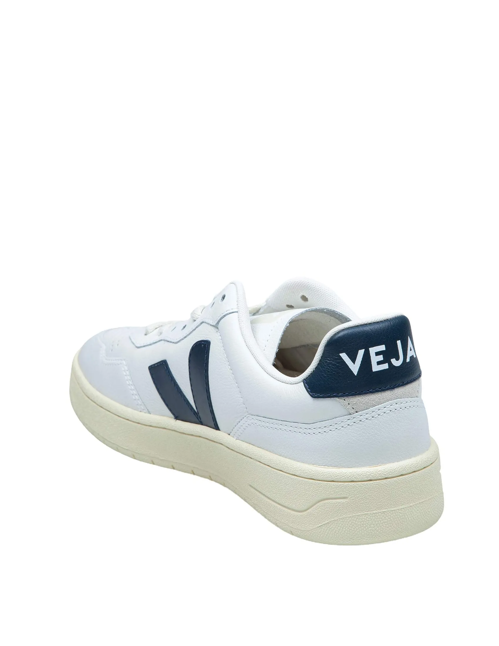 VEJA V-10 SNEAKERS IN BLUE AND WHITE LEATHER