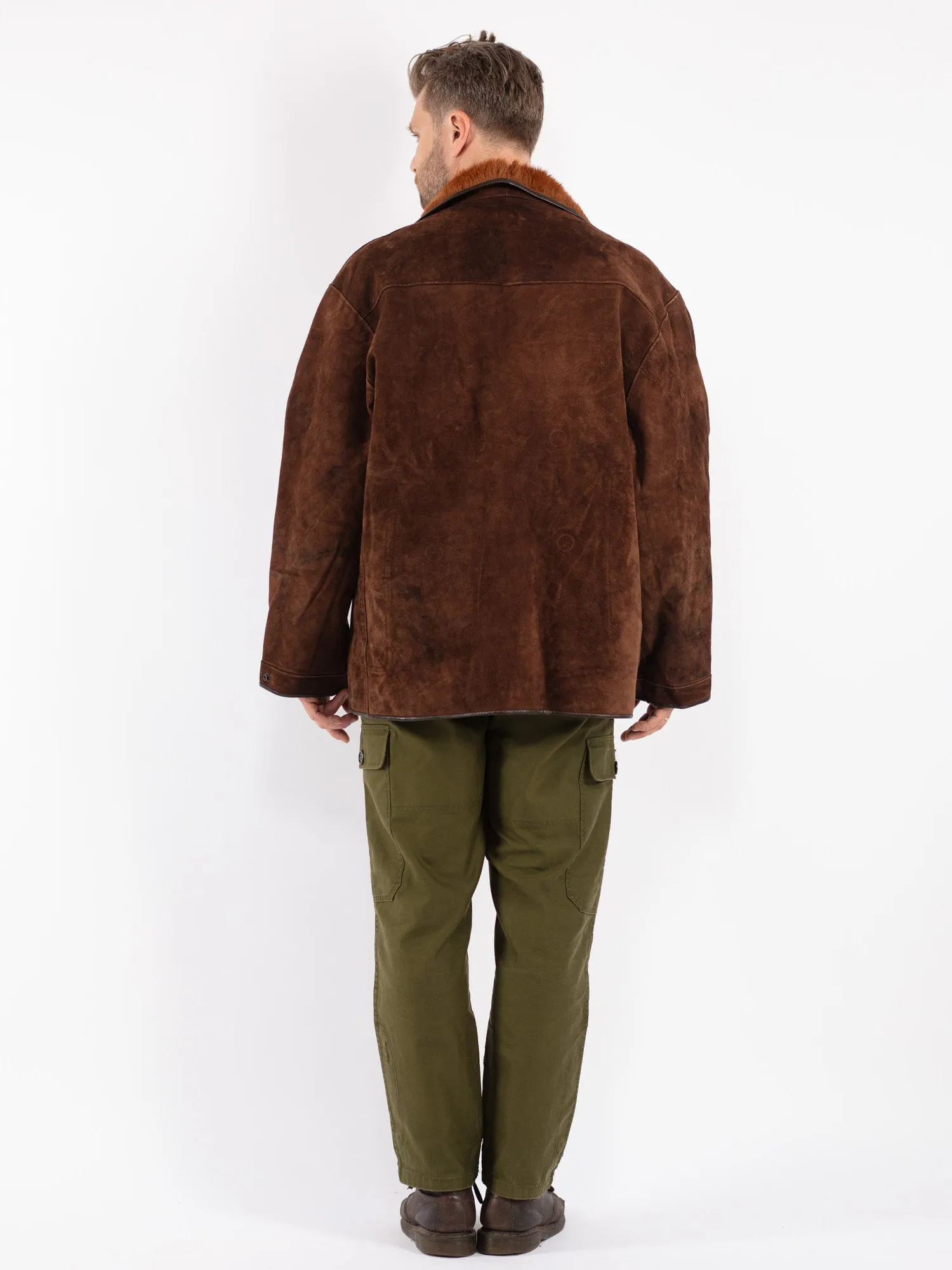 Vintage 70's Men Sheepskin Jacket in Brown