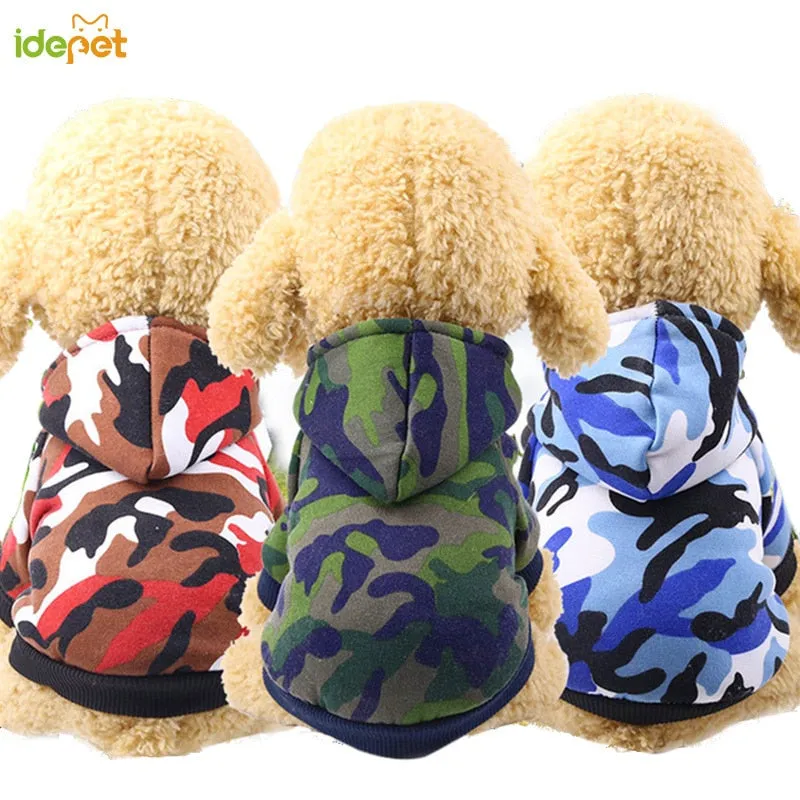 Winter Camouflage Hoodies For Dogs