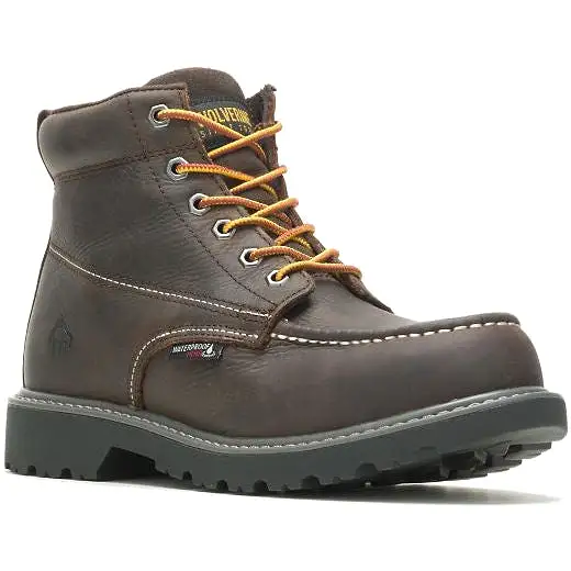 Wolverine Men's Floorhand 6 Steel Toe WP Work Boot -Brown- W221048