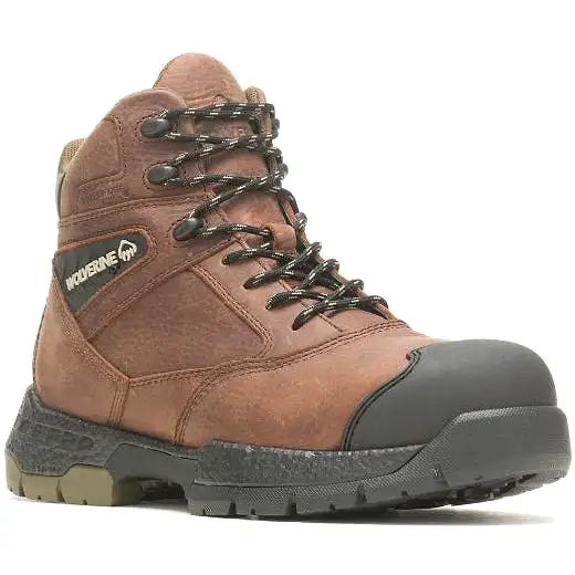 Wolverine Men's Rush Ultraspring 6 Comp Toe WP Work Boot -Brown- W231038