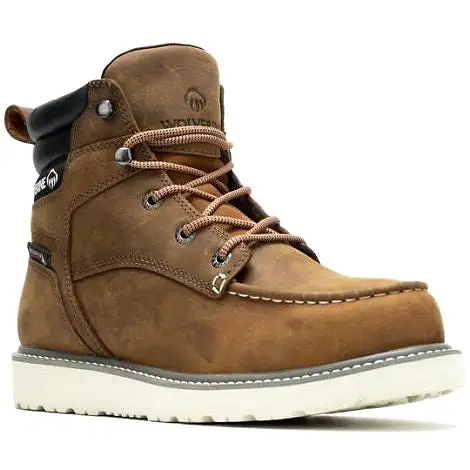 Wolverine Men's Trade Wedge 6 Steel Toe WP Work Boot - Brown - W230042