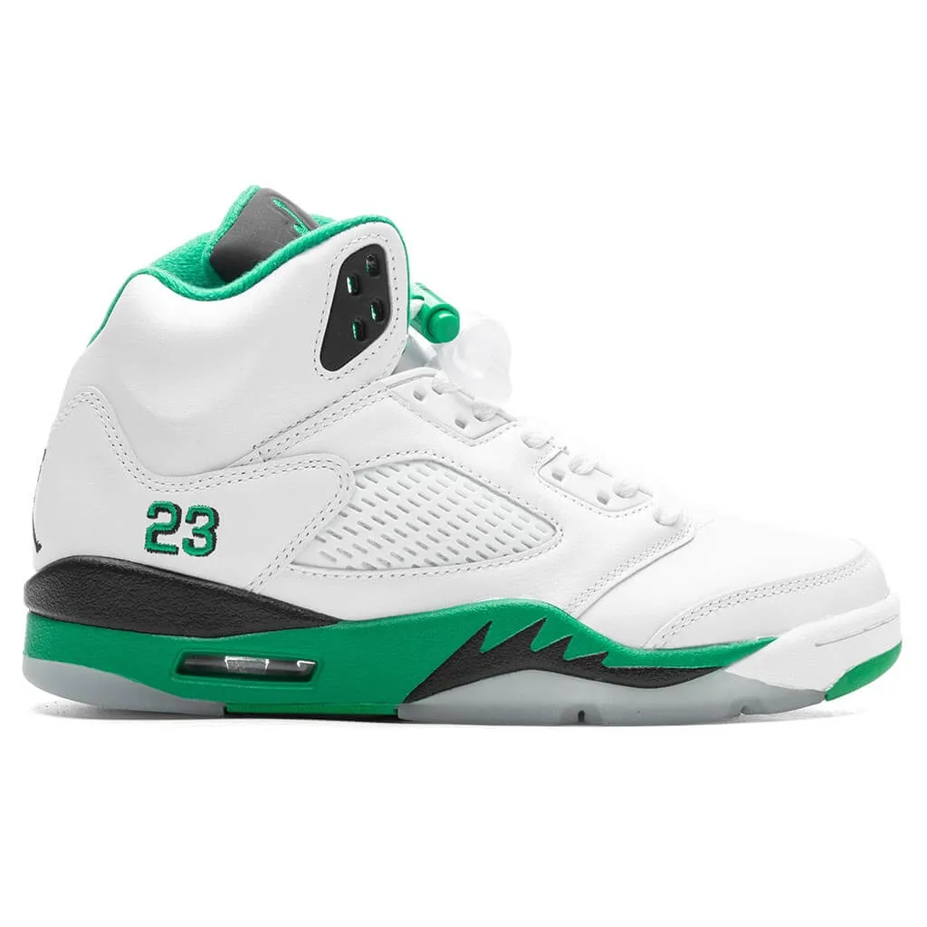 Women's Air Jordan 5 Retro - White/Lucky Green/Ice Blue