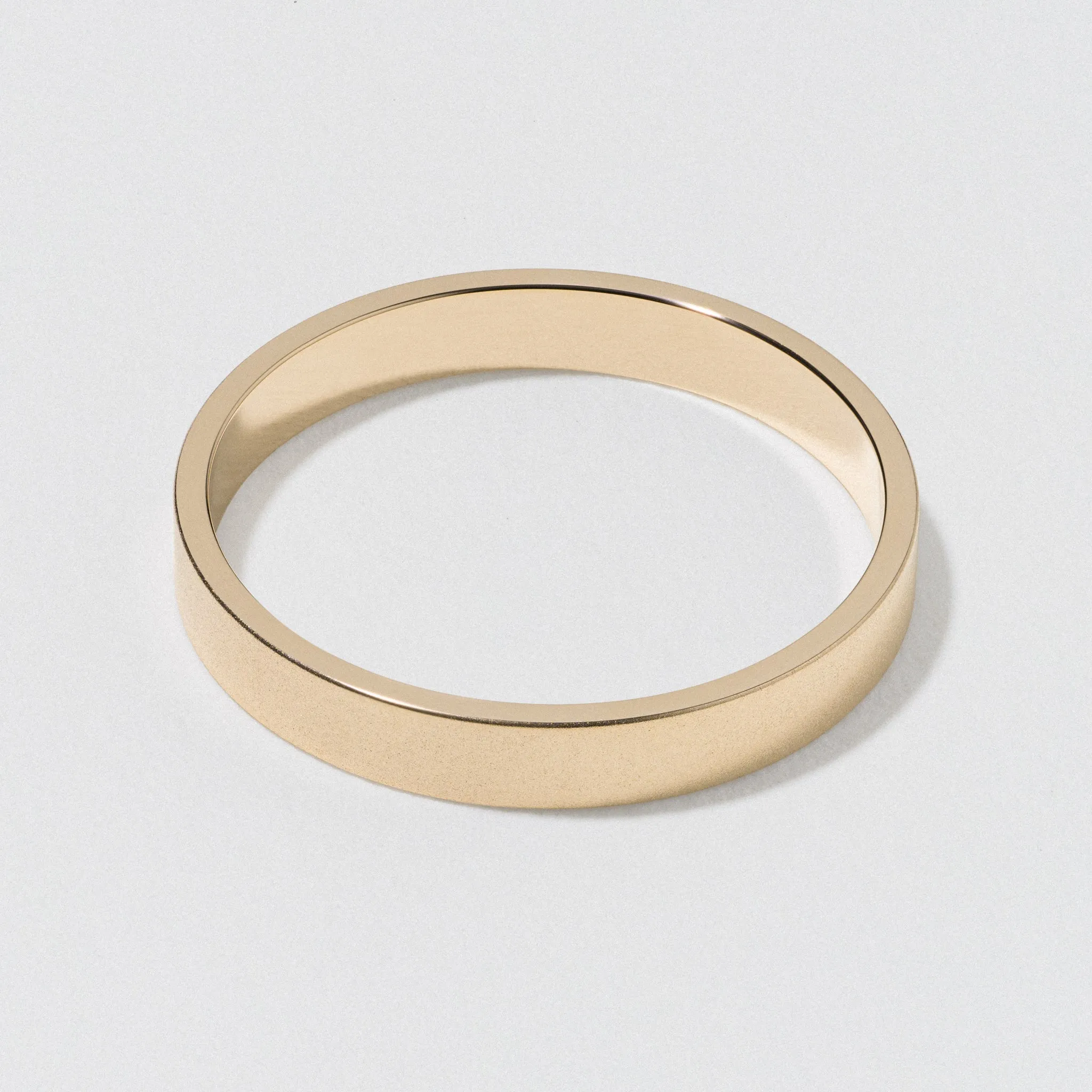 Yellow Gold Flat Wedding Band - Matte 3mm