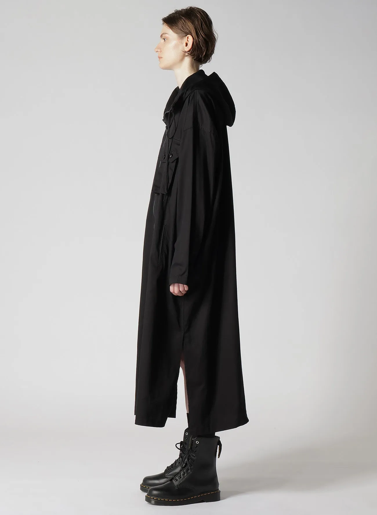 [Y's BORN PRODUCT] COTTON TWILL HOODED COAT