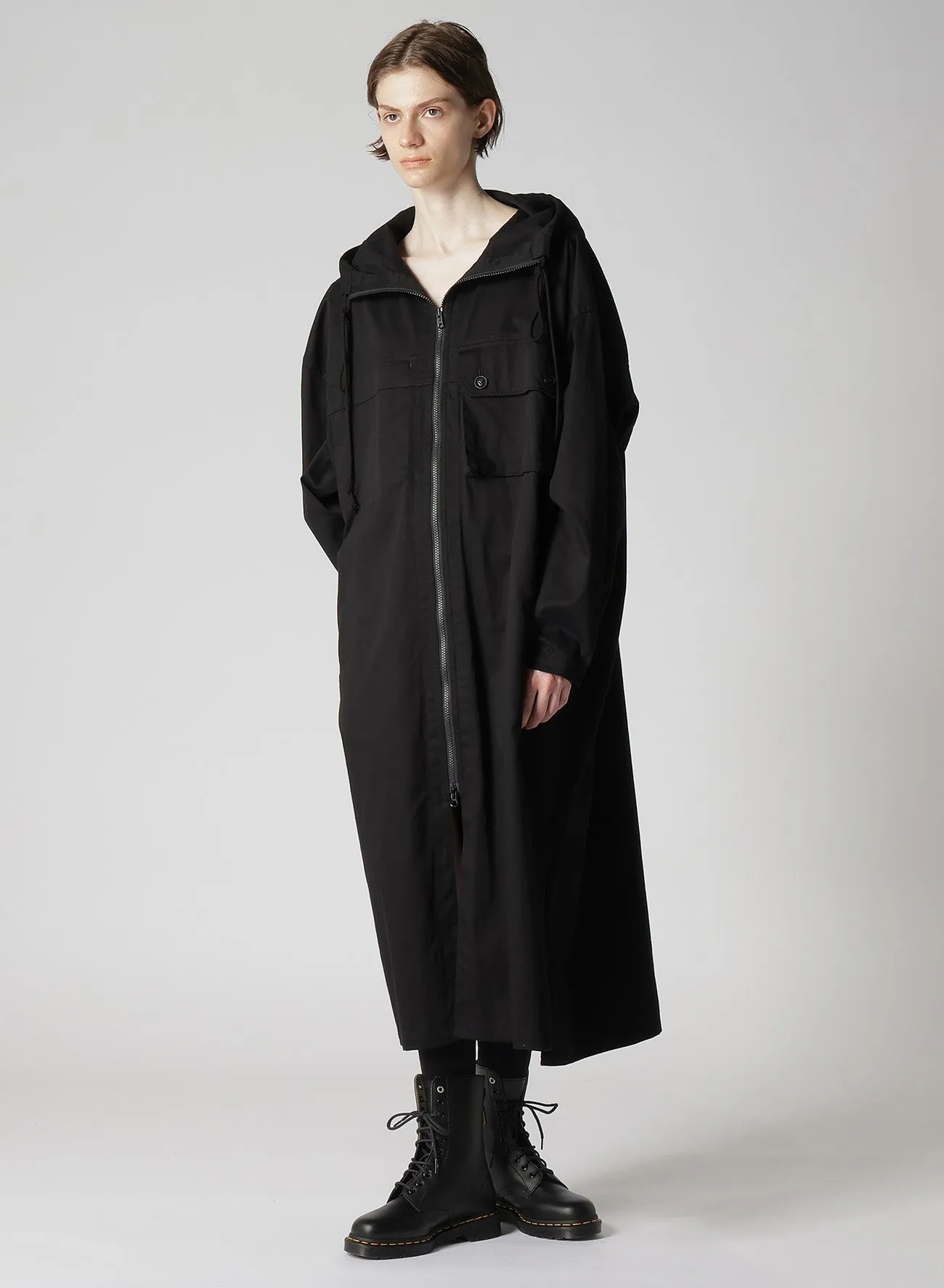 [Y's BORN PRODUCT] COTTON TWILL HOODED COAT