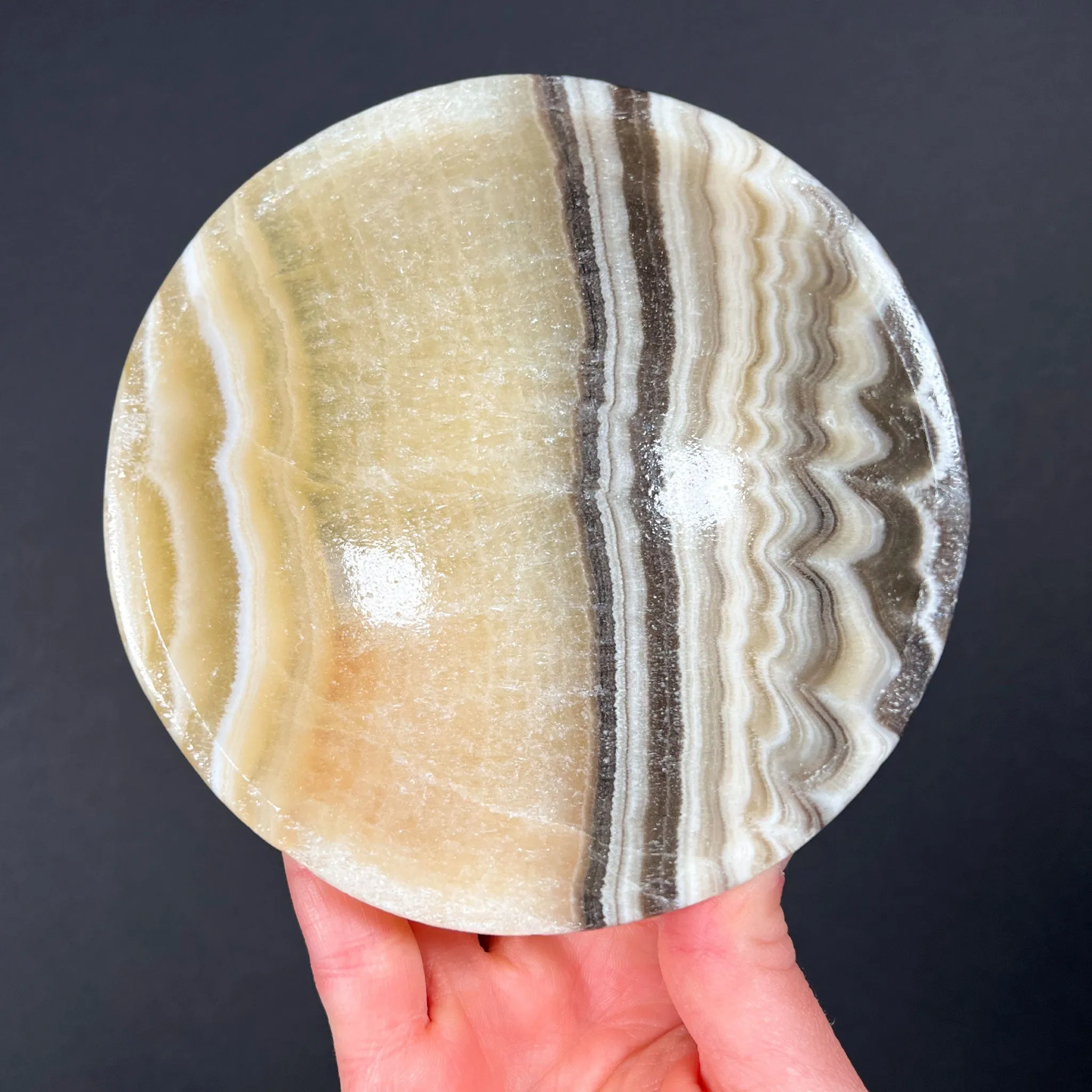 Zebra and Golden Calcite Dish