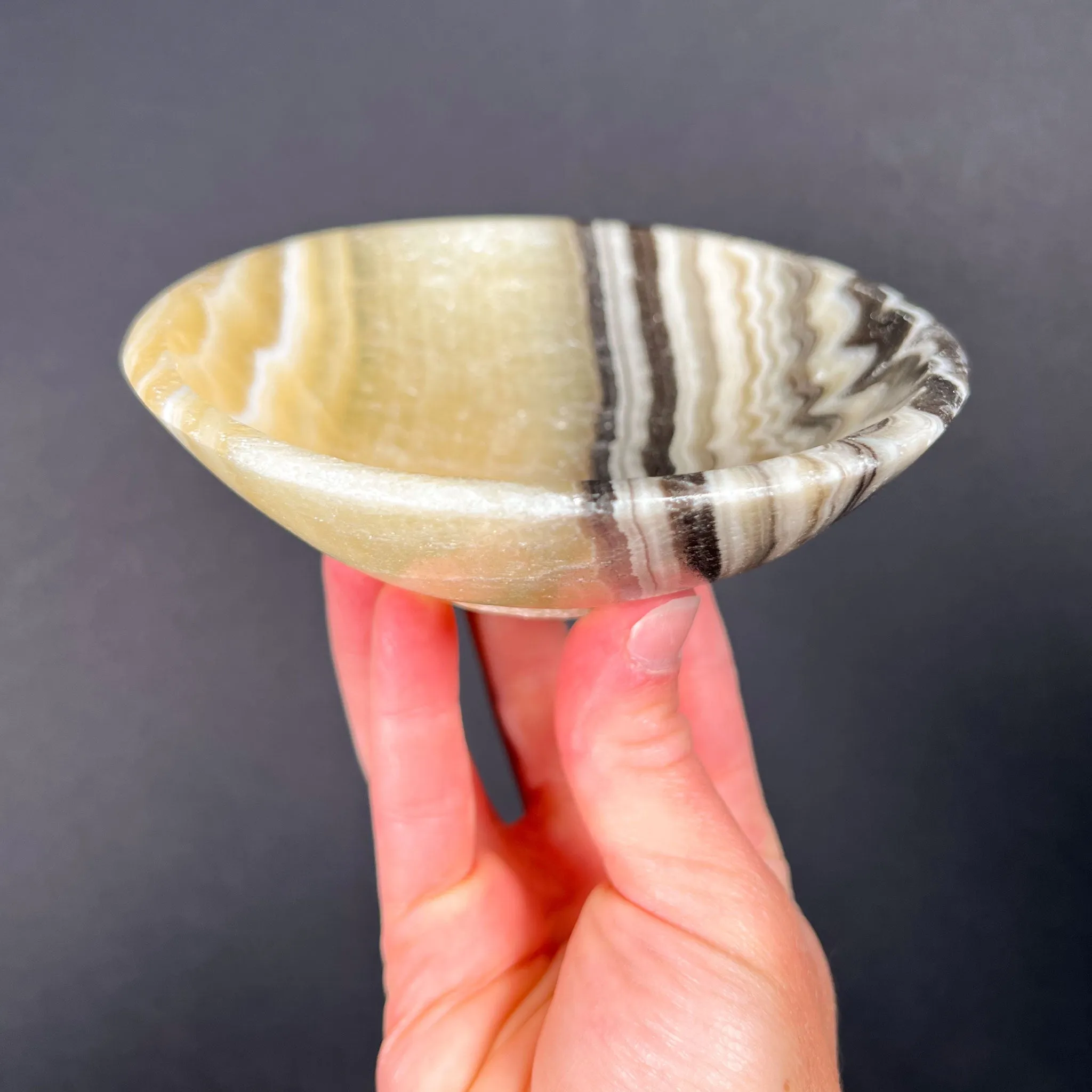 Zebra and Golden Calcite Dish